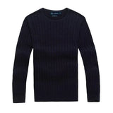 Free delivery of new high-quality polo men's twisted needle sweater knitted cotton round neck sweater pullover men's solid color sweater men's