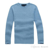 Free delivery of new high-quality polo men's twisted needle sweater knitted cotton round neck sweater pullover men's solid color sweater men's