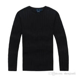 Free delivery of new high-quality polo men's twisted needle sweater knitted cotton round neck sweater pullover men's solid color sweater men's