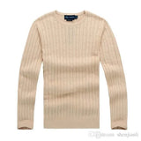 Free delivery of new high-quality polo men's twisted needle sweater knitted cotton round neck sweater pullover men's solid color sweater men's