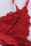 lovefery Romantic Love Red Lace Bralette Lingerie Set