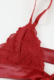 lovefery Romantic Love Red Lace Bralette Lingerie Set