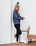 Snowmass Cotton Blend Raglan Pullover - Navy