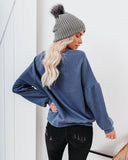 Snowmass Cotton Blend Raglan Pullover - Navy