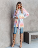 Soft Pastels Belted Knit Cardigan