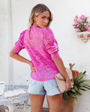 Sparks Will Fly Lace Blouse - Orchid