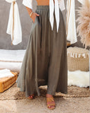 Stolen Moment Pocketed Maxi Skirt - Olive