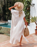 Summertime Cotton Button Down Maxi Dress - Cream