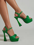 Square Toe Versatile Fashion High Heel Platform Sandals