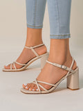 Thin Strap Chunky Heel Sandals