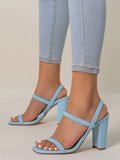 Square-toe High-heeled Stiletto Block-heel Sandals