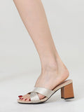 Temperament French Style Chunky Heel Sandals