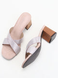 Temperament French Style Chunky Heel Sandals