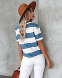 Sun-Sational Cotton Striped Tee - Blue