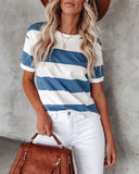 Sun-Sational Cotton Striped Tee - Blue