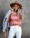 Sun-Sational Cotton Striped Tee - Pink