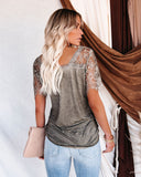 Sweet Side Lace Top - Dusty Moss