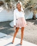 Swing + Shout Ruffle Mini Skirt - Blush