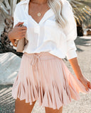 Swing + Shout Ruffle Mini Skirt - Blush