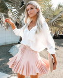 Swing + Shout Ruffle Mini Skirt - Blush