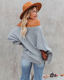 lovefery This Time Around Ribbed Dolman Sweater - Heather Grey