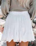 Times Movin Fast Ruffle Mini Skirt - Off White