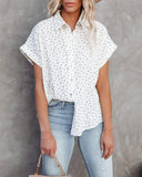 Tula Cotton Floral Button Down Top - Natural