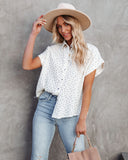 Tula Cotton Floral Button Down Top - Natural