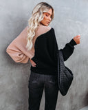 Two Roads Diverged Colorblock Knit Sweater - Black