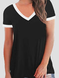 V-neck Short Sleeve Casual T-shirts