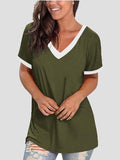 V-neck Short Sleeve Casual T-shirts