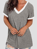 V-neck Short Sleeve Casual T-shirts