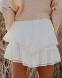 Viana Ruffle Tiered Crochet Mini Skirt