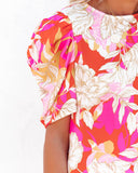 Watch Me Blossom Puff Sleeve Blouse - Pink Multi