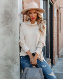 Westward Cowl Neck Knit Sweater - Taupe