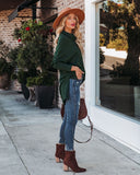 Westward Cowl Neck Knit Sweater - Pine Green