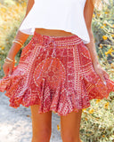 Whitfield Paisley Ruffle Mini Skirt