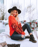 Willie Leopard Knit Sweater - Red