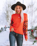 Willie Leopard Knit Sweater - Red