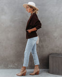 Woah Pocketed Cotton Blend Mock Neck Sweatshirt - Brown