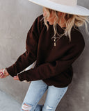 Woah Pocketed Cotton Blend Mock Neck Sweatshirt - Brown