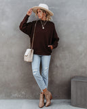 Woah Pocketed Cotton Blend Mock Neck Sweatshirt - Brown