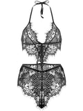 lovefery Women Lace Eyelashes Hollow Out Lingerie