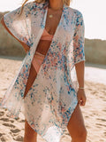 Cardigans Chiffon Print Beach Sun Protection Resort Split Cardigan