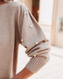 Yorkville Pearl Embellished Knit Sweater - Almond