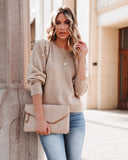 Yorkville Pearl Embellished Knit Sweater - Almond