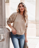 Yorkville Pearl Embellished Knit Sweater - Almond