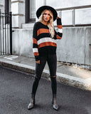 Younes Button Detailed Striped Knit Sweater