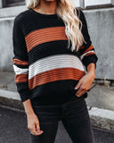 Younes Button Detailed Striped Knit Sweater