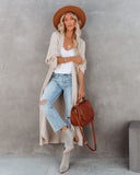 Your Own World Knit Duster Cardigan - Beige